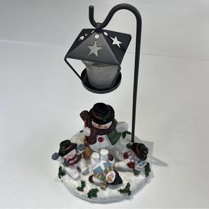 Traditions Snowman Family  Lantern Porcelain Figurine # 293069